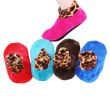 Womens Non Slip Slipper Socks Multicolor Comfy Soft Indoor Floor Booties, 4 Pairs