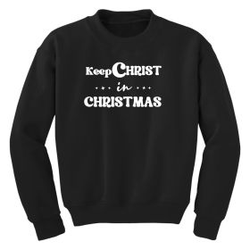 Girls Graphic Sweatshirt, Keep Christ In Christmas, Christian Holiday