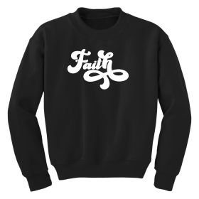 Girls Graphic Sweatshirt, Faith Script Illustration