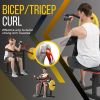 Bicep Tricep Curl Machine with Adjustable Seat, Bicep Curls and Tricep Extension Machine Home Gym