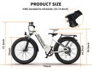 AOSTIRMOTOR new pattern 26" 1000W Electric Bike Fat Tire 52V15AH Removable Lithium Battery for Adults(white)