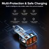 QOOVI 44W Car Charger PD USB Type C 3 Ports Fast Charging USB Quick Charge Phone Charger For iPhone 14 Pro Xiaomi Samsung Huawei