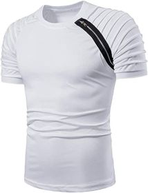 Men's Casual Shirt Short Sleeve Crewneck T Shirt Athletic Running Sport Gym Mens T Shirts (size: L)