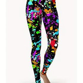 Throwing Print Butt-Lifting Sexy Yoga Pants, High Waist Slim Fit Mid-Stretch Fitness Workout Pants, Women's Activewear (Color: SKY BLUE)