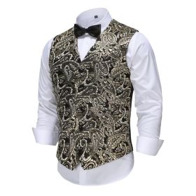 Mens Jacquard Paisley Vest, Casual Business Slim Fit Suit Vest (size: M)