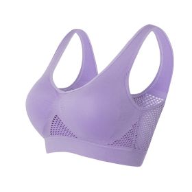 Women Yoga Underwear Padded Crop Tops Underwear Gym Top Yoga Sport Bra Breathable Fitness Running Vest Yoga Bras Sports Type (Color: Purple)