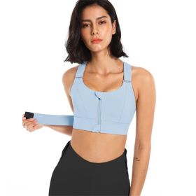 Women Sports Bras Tights Crop Top Yoga Vest Front Zipper Plus Size Adjustable Strap Shockproof Gym Fitness Athletic Brassiere (Color: E77-6)