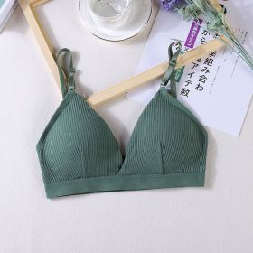 Women Yoga Sports Bras Triangle Cup Underwear Female Breathable Wrapped Tube Top Sexy Beauty Back Adjustable Sling Bra Vest (Color: green)