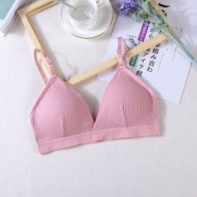 Women Yoga Sports Bras Triangle Cup Underwear Female Breathable Wrapped Tube Top Sexy Beauty Back Adjustable Sling Bra Vest (Color: Pink)