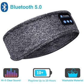 Fone Bluetooth Earphones Sports Sleeping Headband Elastic Wireless Headphones Music Eye Mask Wireless Bluetooth Headset Headband (Color: Gray Headband)