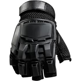 Military Airsoft Gloves Army Tactical Shooting Gloves Combat Men Outdoor Hiking Riding Anti-Slip Half / Full Finger Gloves (Color: Half Finger Black)