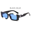 Hip-hop Square Sunglasses Women Men Off Notch Hole Design White Sun Glasses Blue Ladies Vintage Shados Eyewear UV Protection