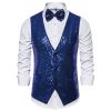 Men's Sequin Vest Shiny Suit Vest V-neck Party Dress