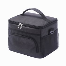 15L Oxford Portable Thermal Pack Picnic Crisper (Color: BLACK)