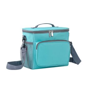 Portable Oxford Lunch Boxes One Shoulder Fresh-Keeping Bags (Color: green)