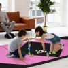 4-Panel PU Leather Folding Exercise Gym Mat with Hook and Loop Fasteners