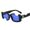 Hip-hop Square Sunglasses Women Men Off Notch Hole Design White Sun Glasses Blue Ladies Vintage Shados Eyewear UV Protection