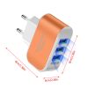 3Usb Candy Charger LED Luminous Mobile Phone Charging Head Intelligent Multi Port USB Charger Travel Charging/EU for xiaomi