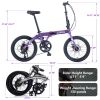 20" Folding Bike Aluminium Alloy Frame 8 Speed City Bike