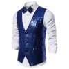 Men's Sequin Vest Shiny Suit Vest V-neck Party Dress