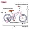 14" Kids Bike for Girls and Boys, Magnesium Alloy Frame with Auxiliary Wheel, Kids Single Speed Cruiser Bike.